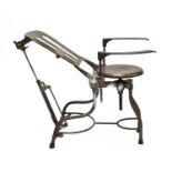 A steel dentist's chair,