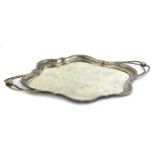 A Russian 84 standard silver twin-handled salver,