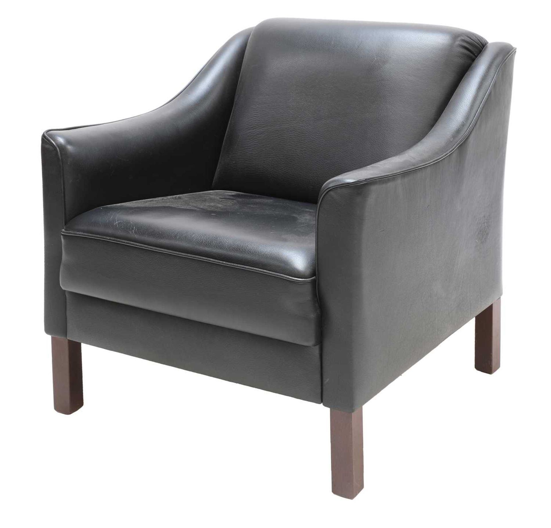 A Danish leather armchair,