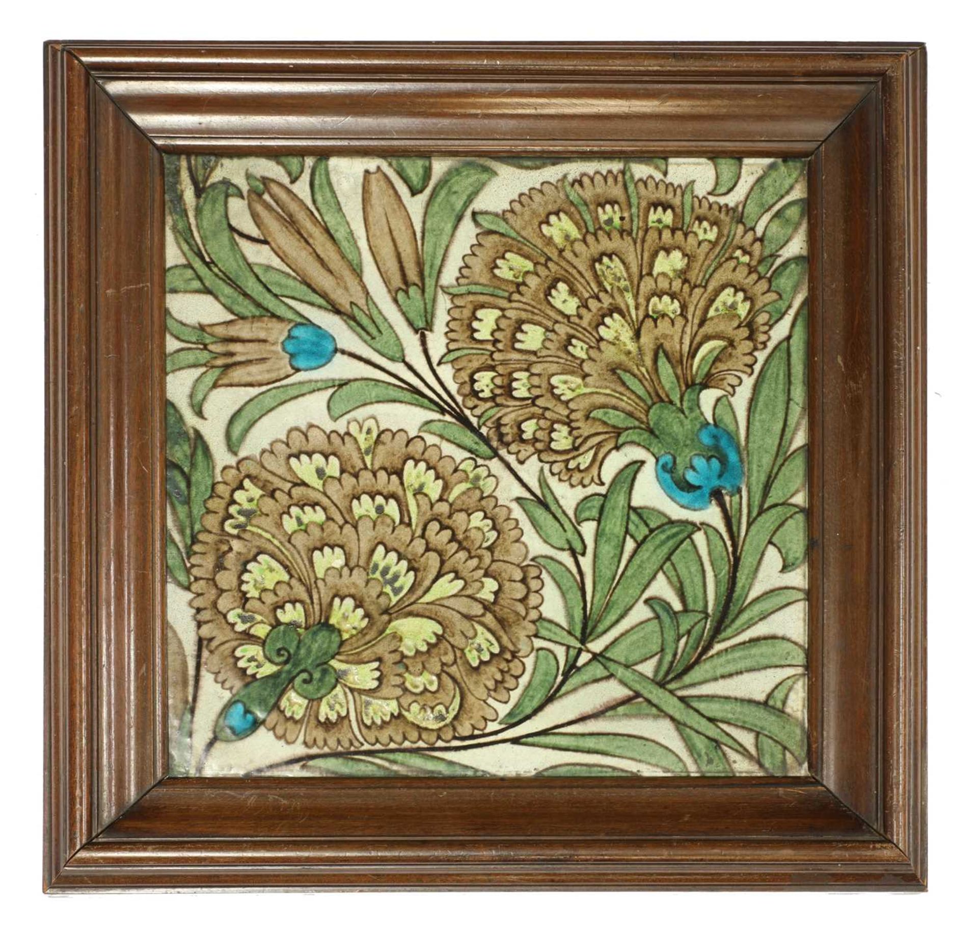 A William De Morgan 'Persian Flowers' pattern tile, - Image 2 of 13