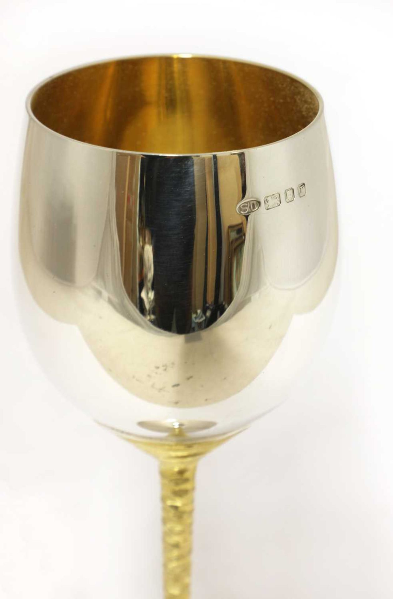 A silver gilt wine goblet, - Image 4 of 5