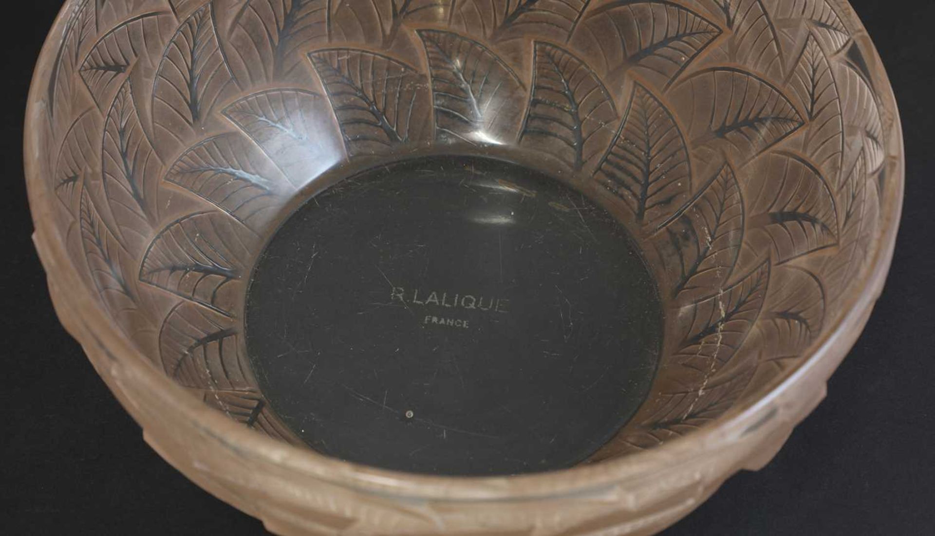 A Lalique 'Ormeaux' glass bowl, - Image 2 of 3