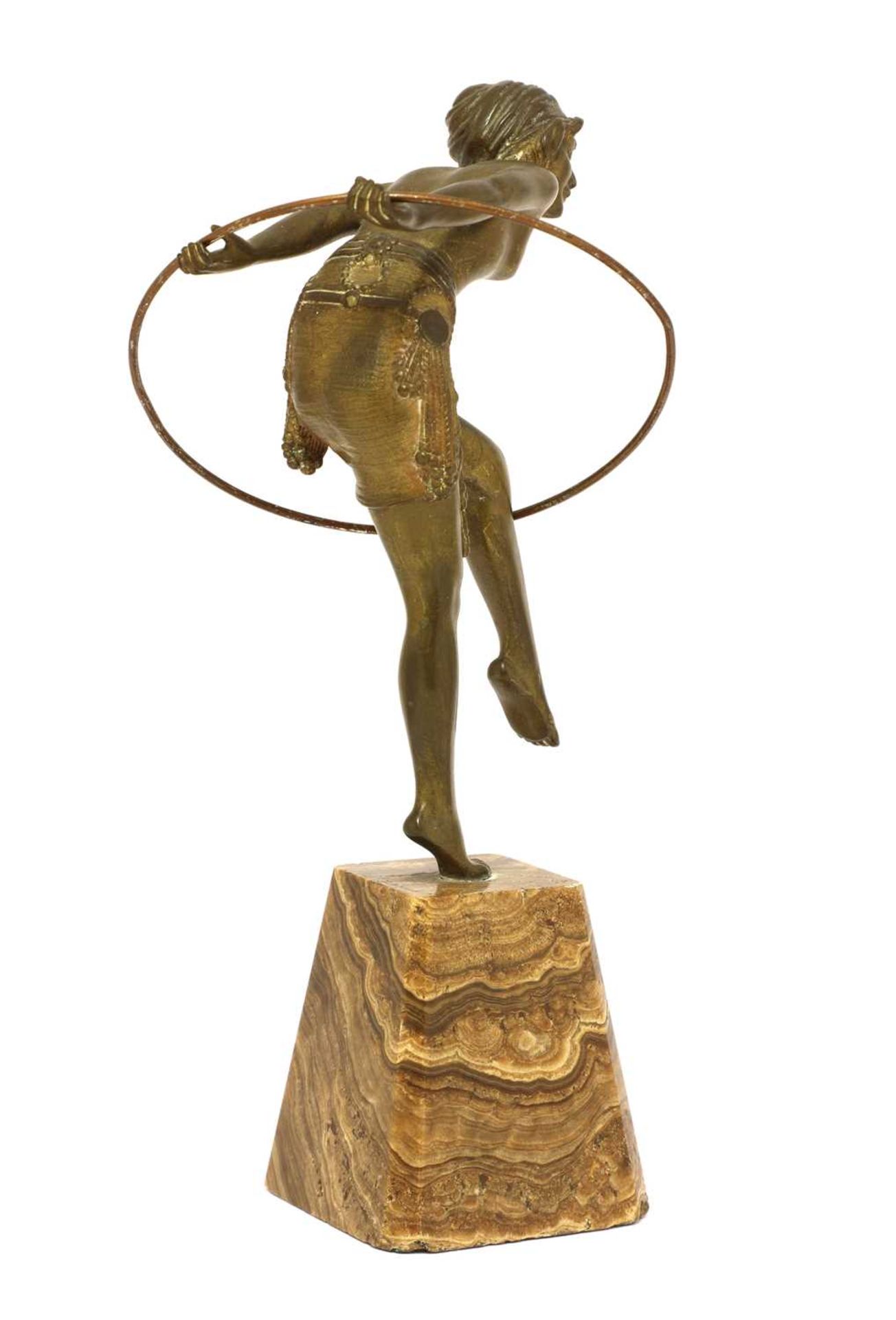 An Art Deco gilt figure of a hoop dancer, - Image 3 of 12