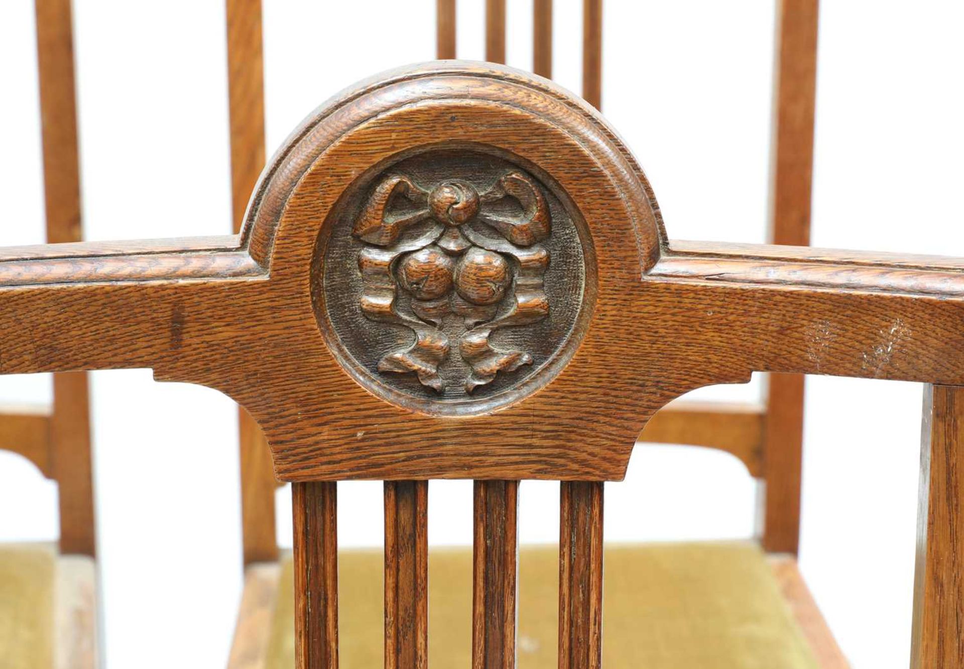 A set of six oak dining chairs, - Image 3 of 4