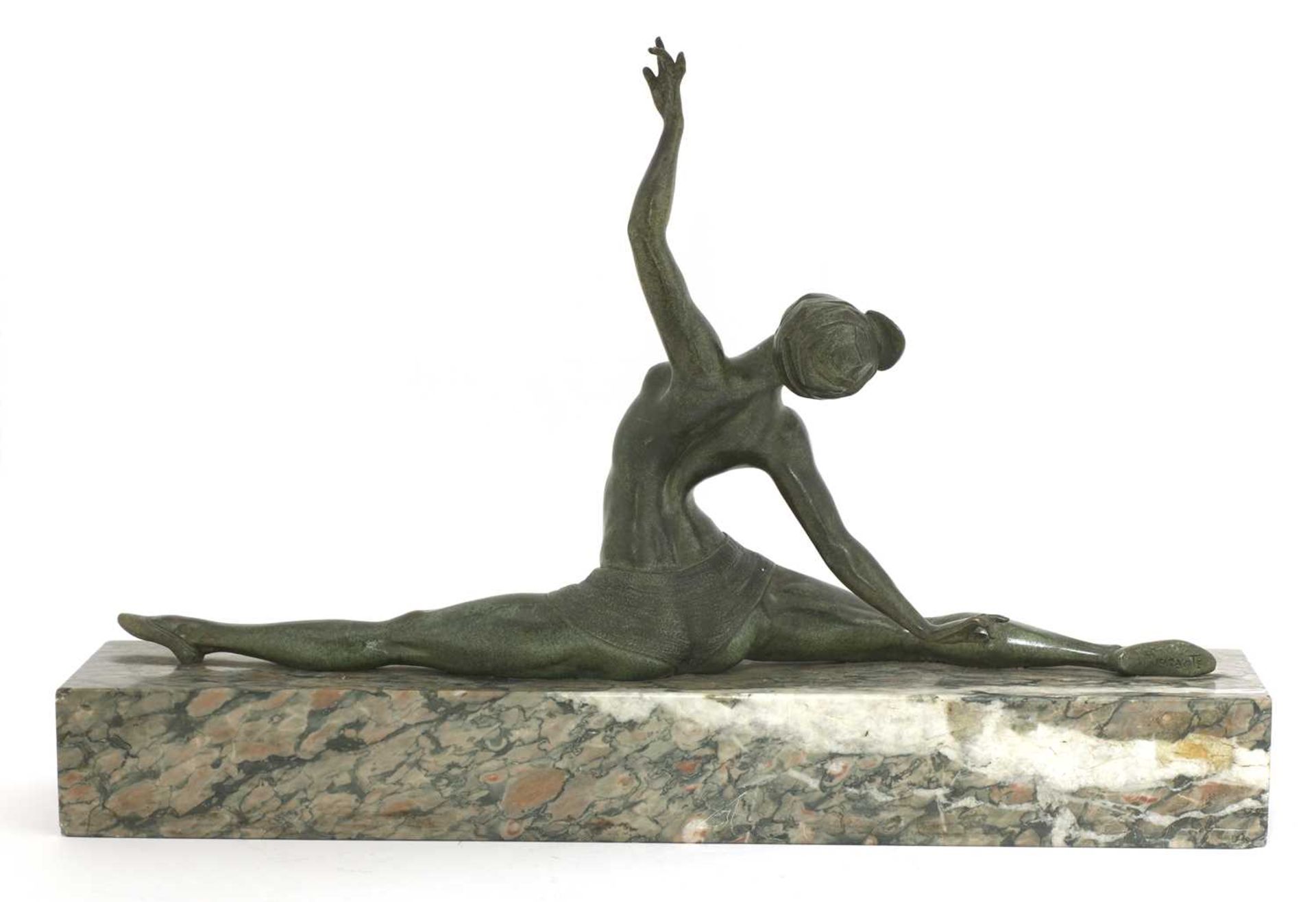 An Art Deco patinated bronze figure, - Image 2 of 3