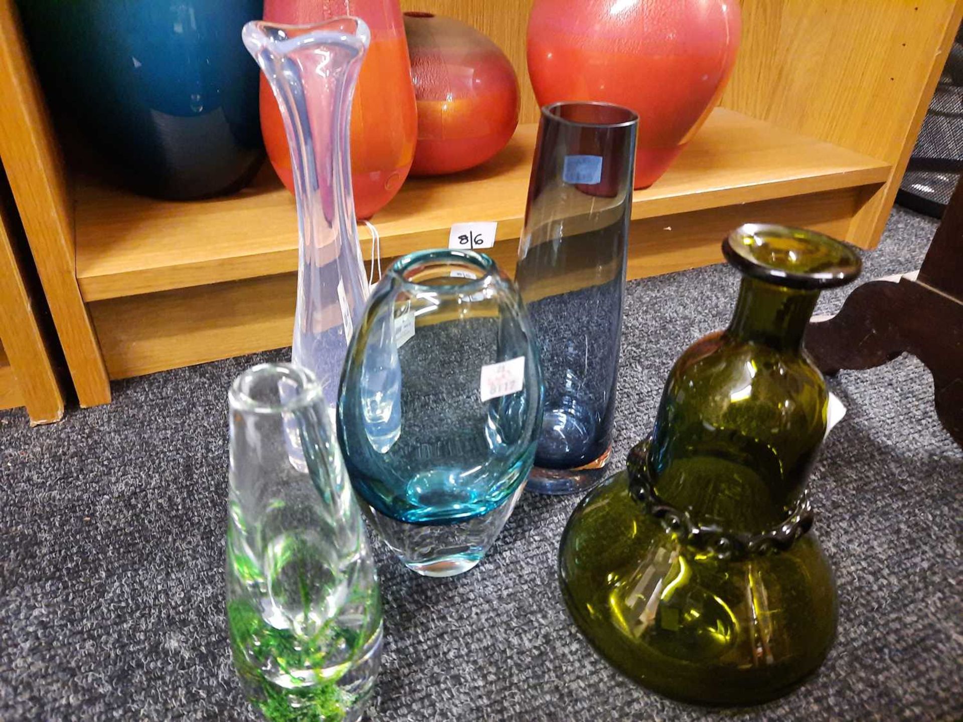 A collection of ten Scandinavian and Murano glass vases, - Image 4 of 4