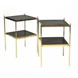 A pair of Scandinavian brass side tables,