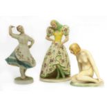 Three Art Deco figures,
