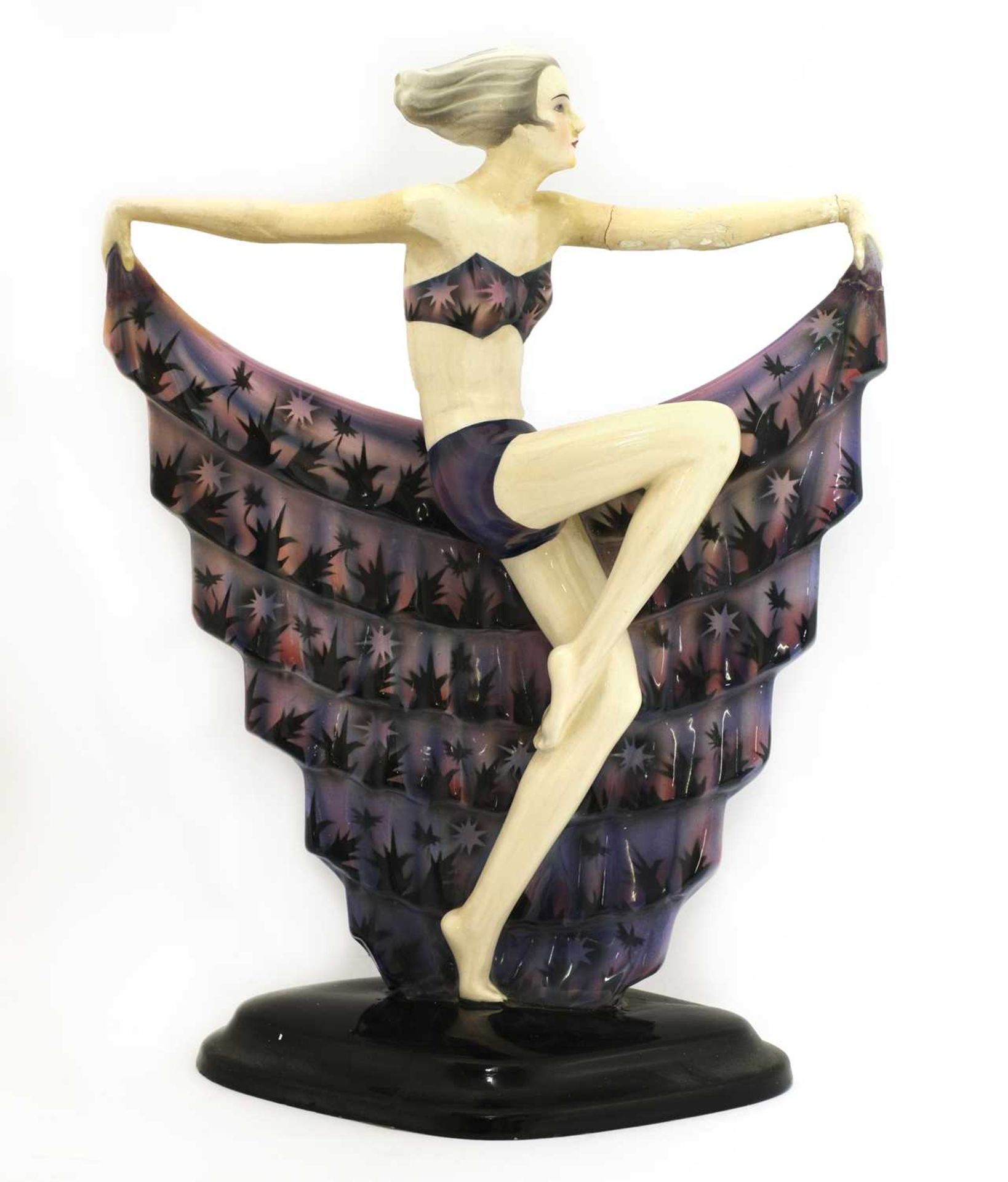 A Goldscheider pottery figure of a dancer,