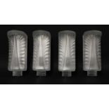 A set of four Lalique 'Palme' glass wall lights,