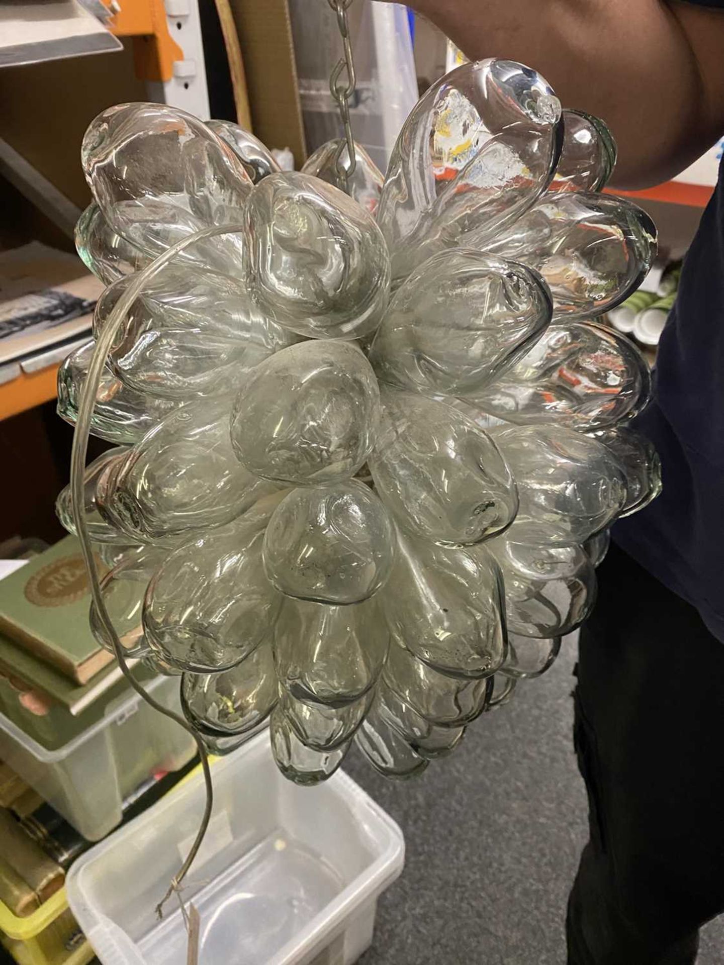 A multi-bubble blown glass pendant light, - Image 5 of 5