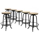 Six contemporary bar stools,