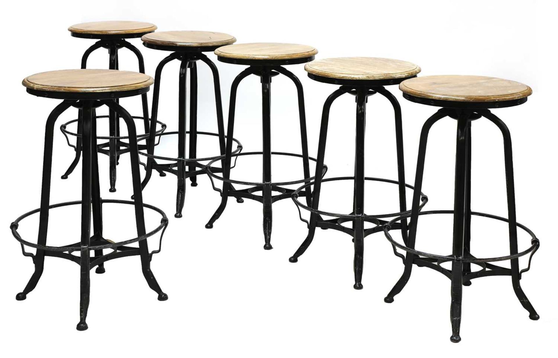 Six contemporary bar stools,
