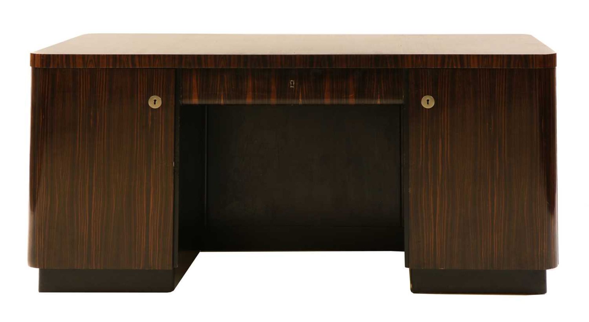 An Art Deco Madagascan ebony desk,