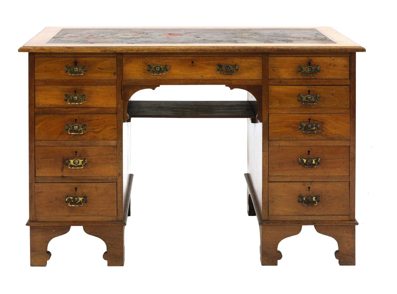 An Arts and Crafts walnut desk, - Image 3 of 4