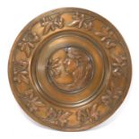 A WMF embossed copper plaque,