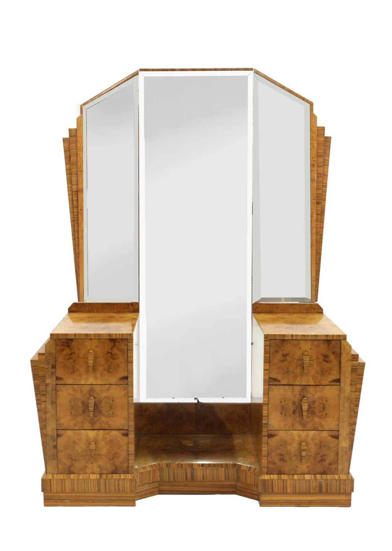 An Art Deco burr maple and walnut dressing table, - Image 2 of 5