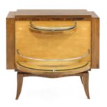 An Art Deco burr walnut drinks cabinet,