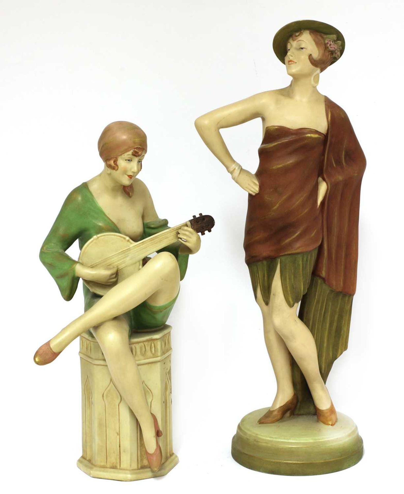 Two Goldscheider pottery figures of ladies,