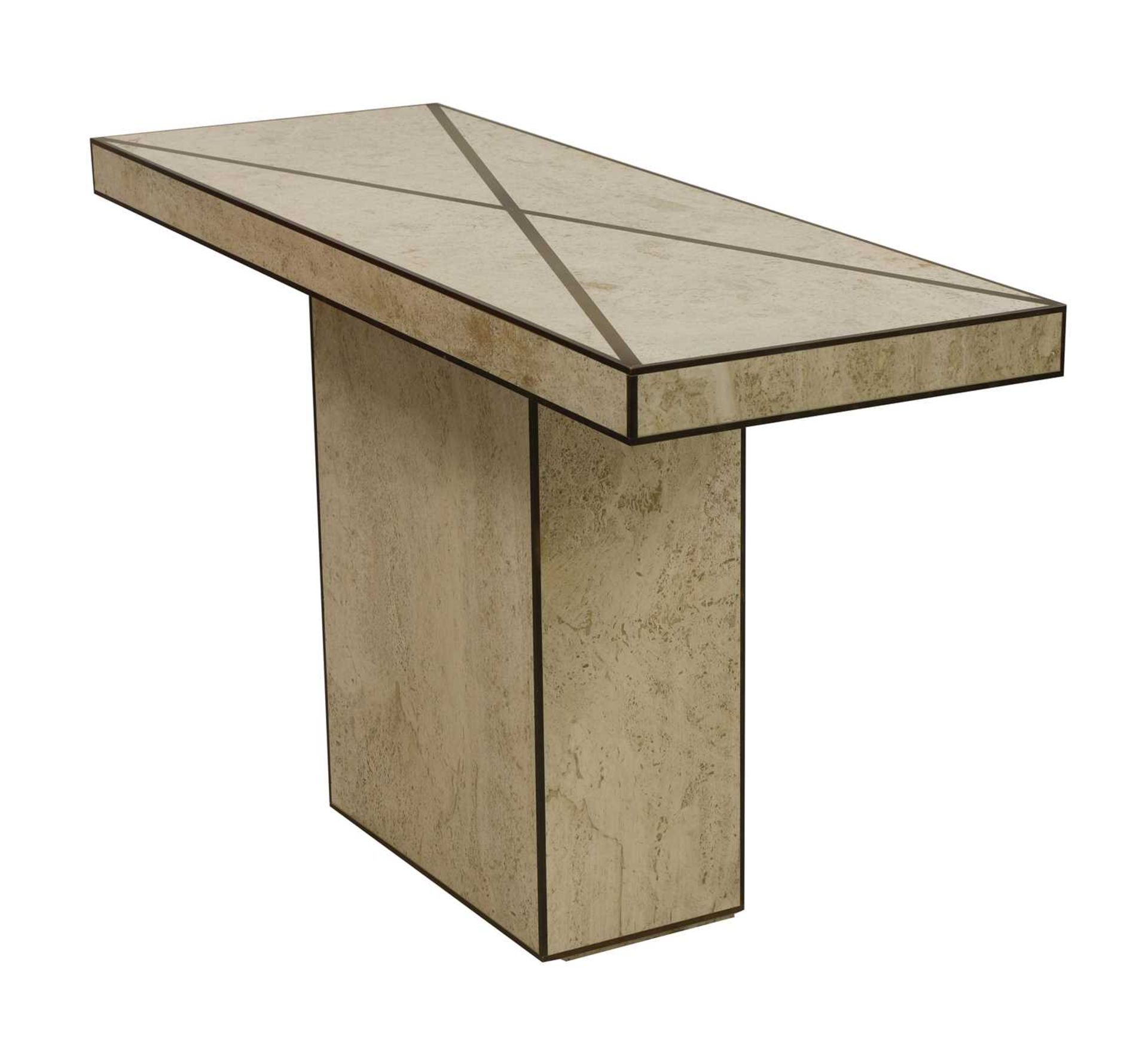 An Italian marble and travertine marble console table, - Image 2 of 3