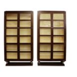 A pair of bespoke Art Deco-style glazed display cabinets,