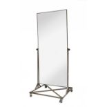 An 'industrial' steel dressing mirror,