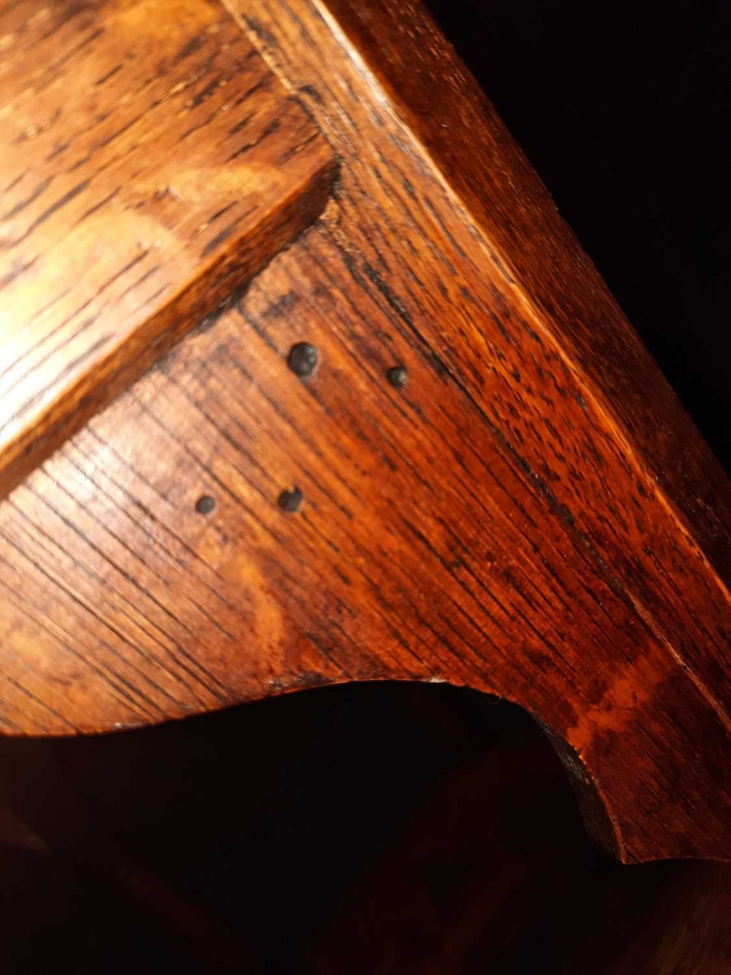 An Arts and Crafts hexagonal oak lamp table, - Image 3 of 5