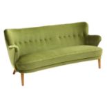 A Danish 'banana' settee,