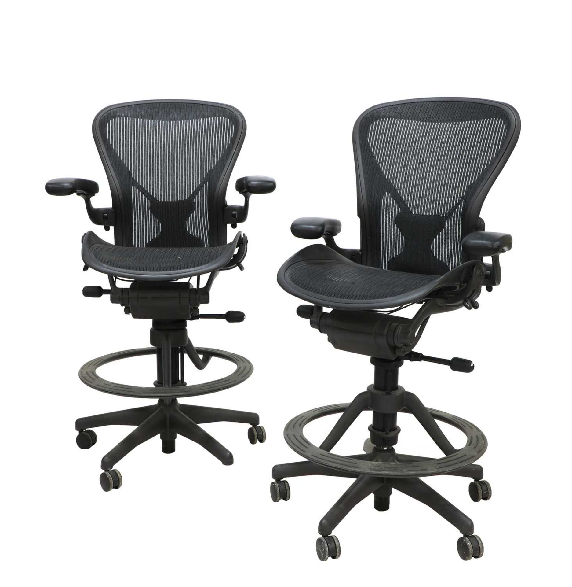 A pair of tall office chairs, - Image 2 of 2