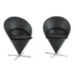 A pair of Verner Panton cone chairs,