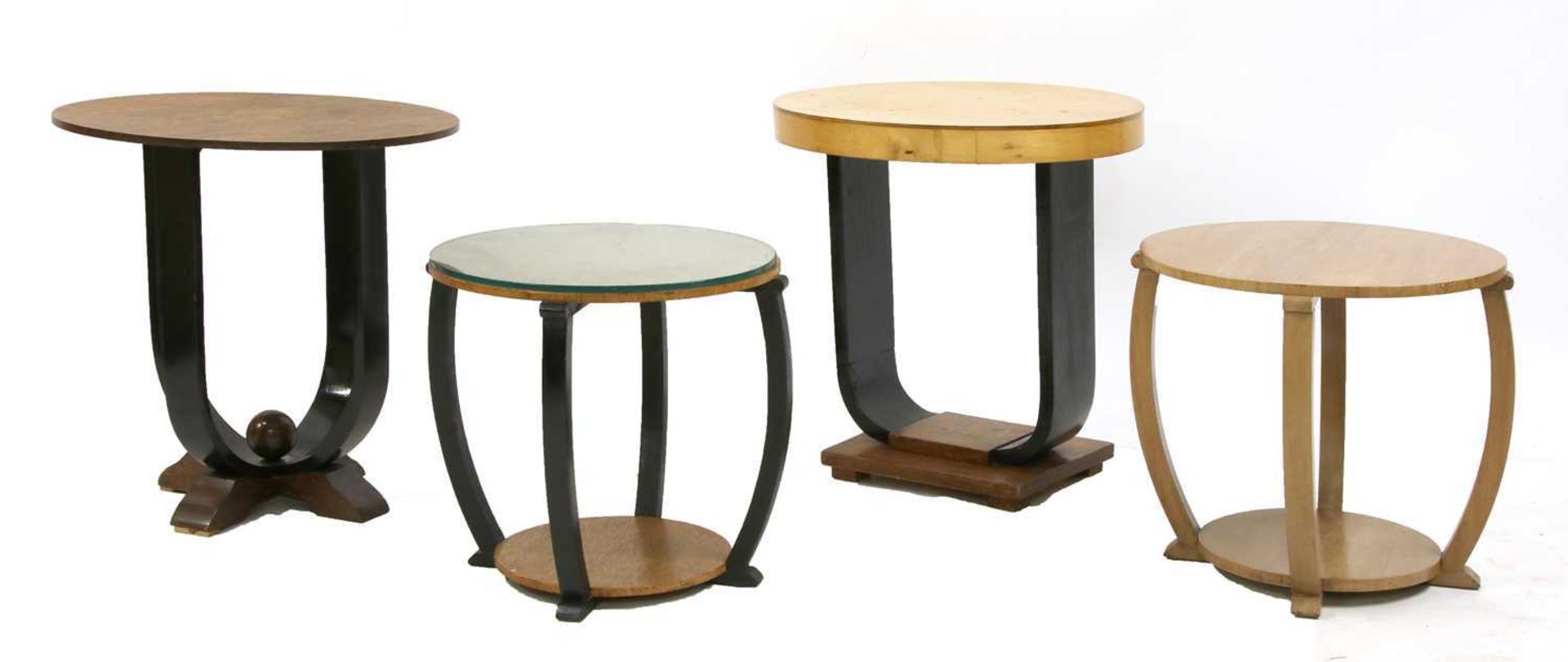 Four Art Deco occasional tables,