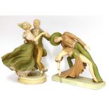 Two Royal Dux pottery figures,