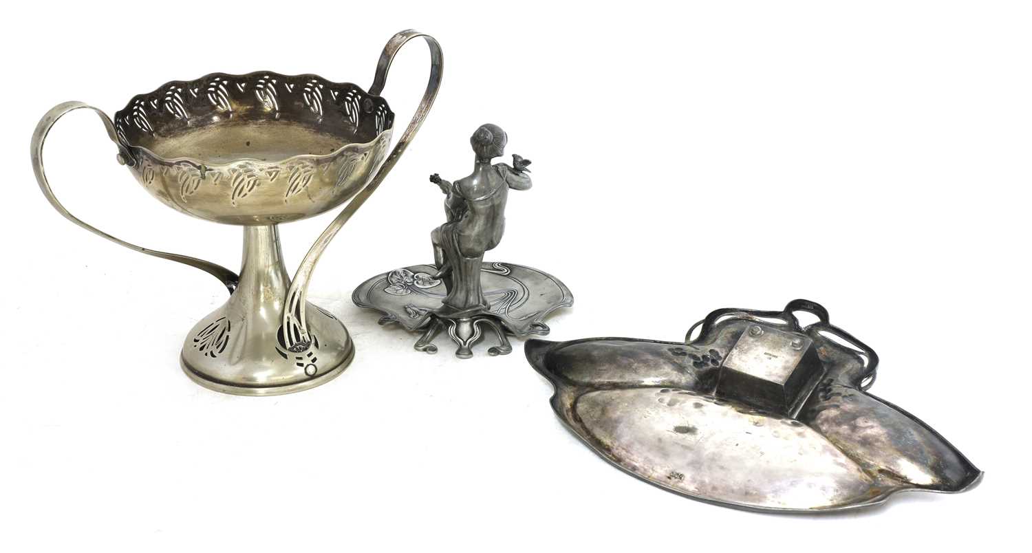 Three Art Nouveau metalware items, - Image 4 of 4