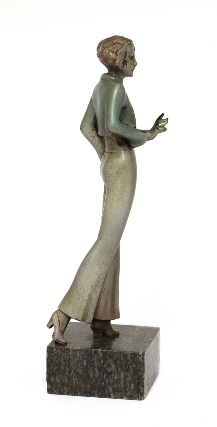 An Art Deco cold-painted bronze figure of a lady, - Image 2 of 8