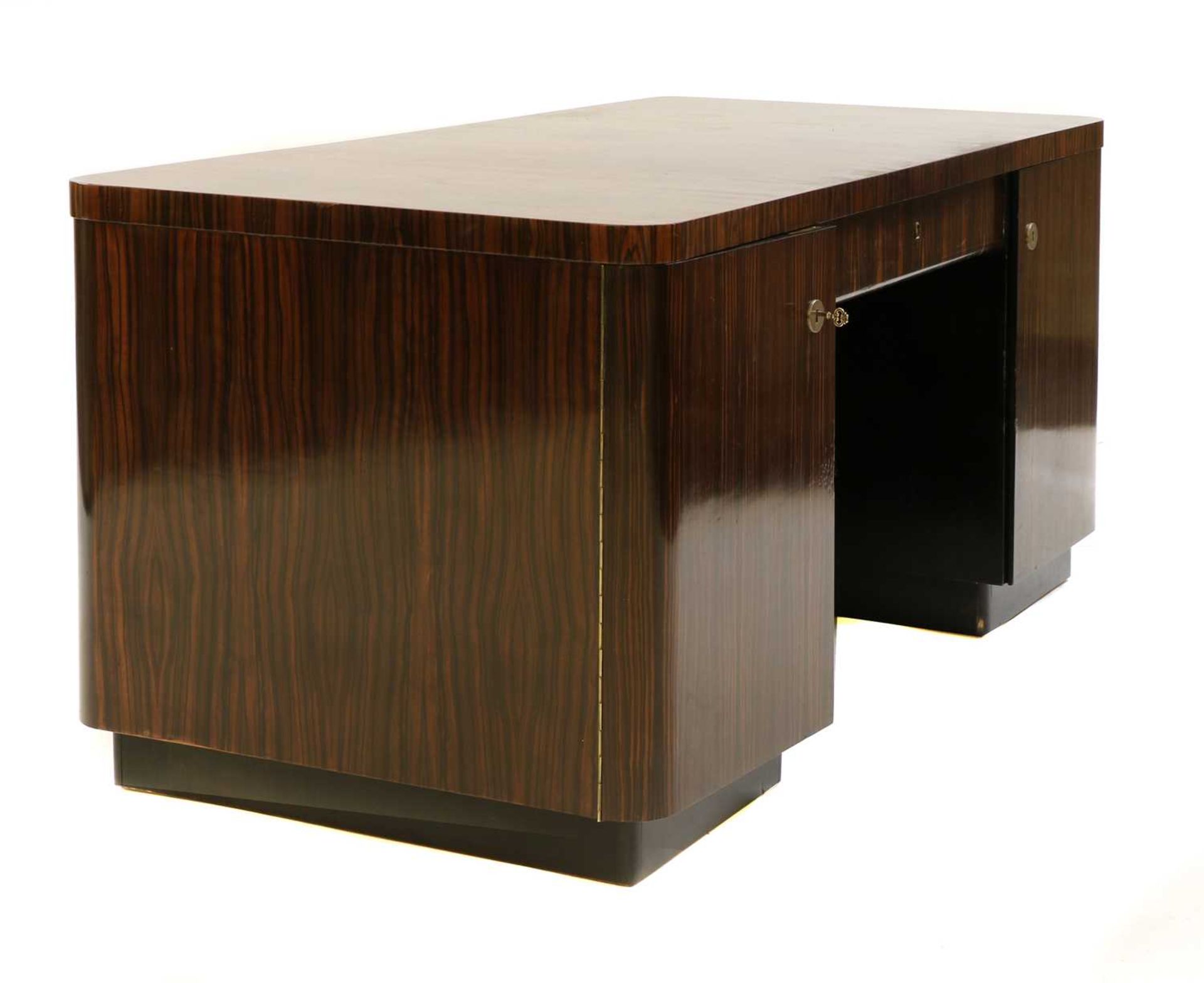 An Art Deco Madagascan ebony desk, - Image 2 of 5