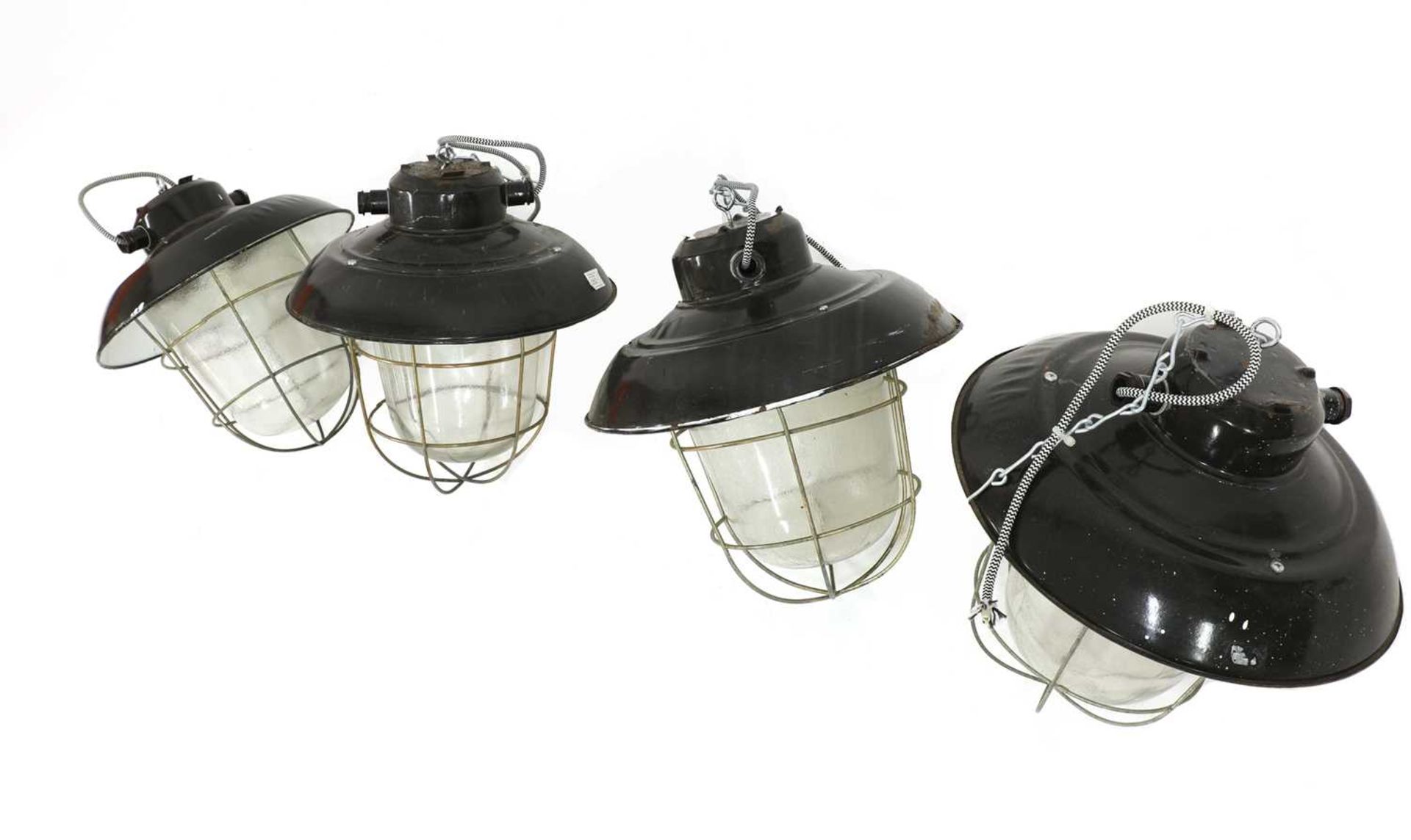 Four Industrial pendant lights, - Image 2 of 2