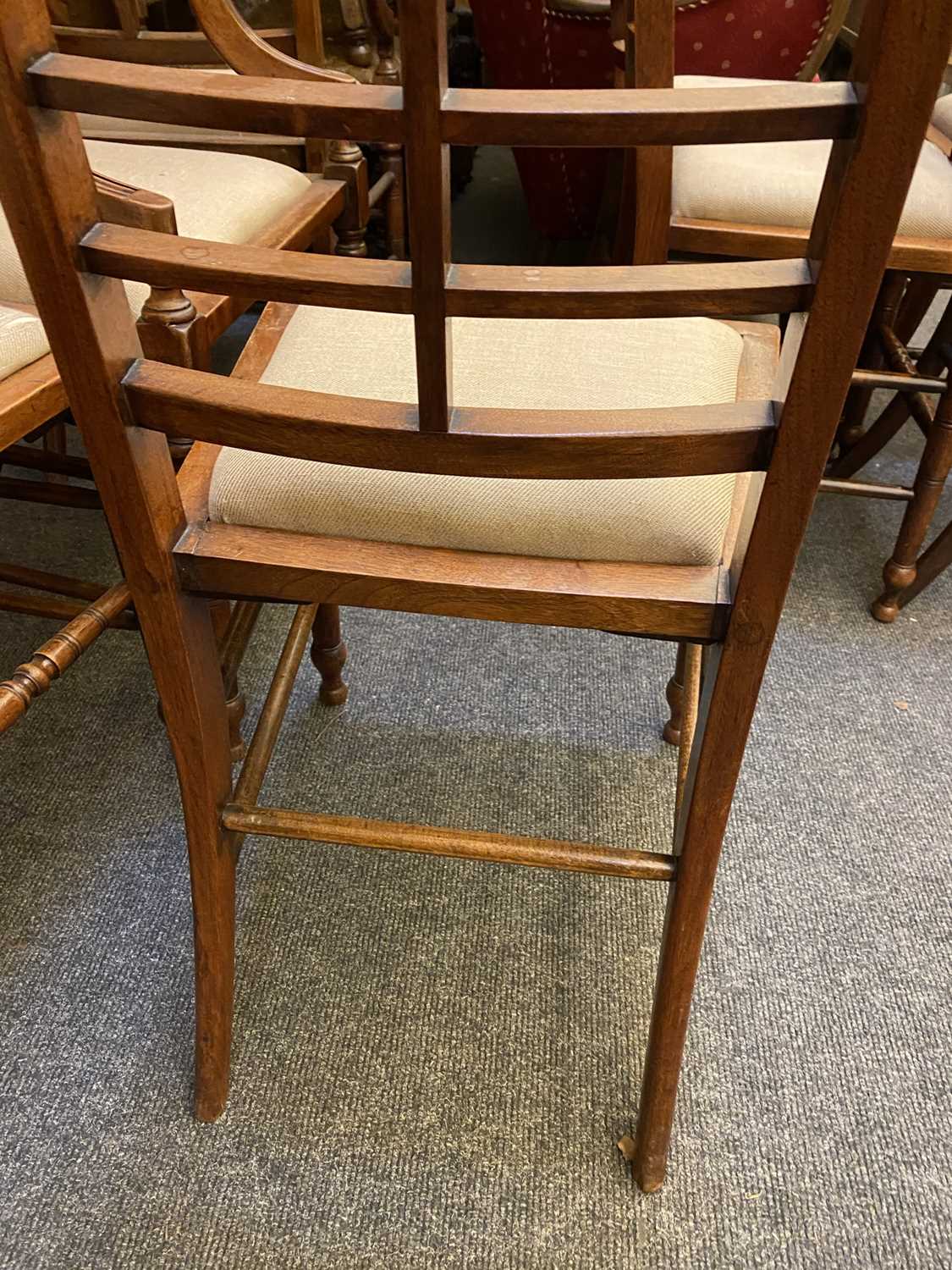 A set of twelve Arts and Crafts walnut chairs, - Image 8 of 13