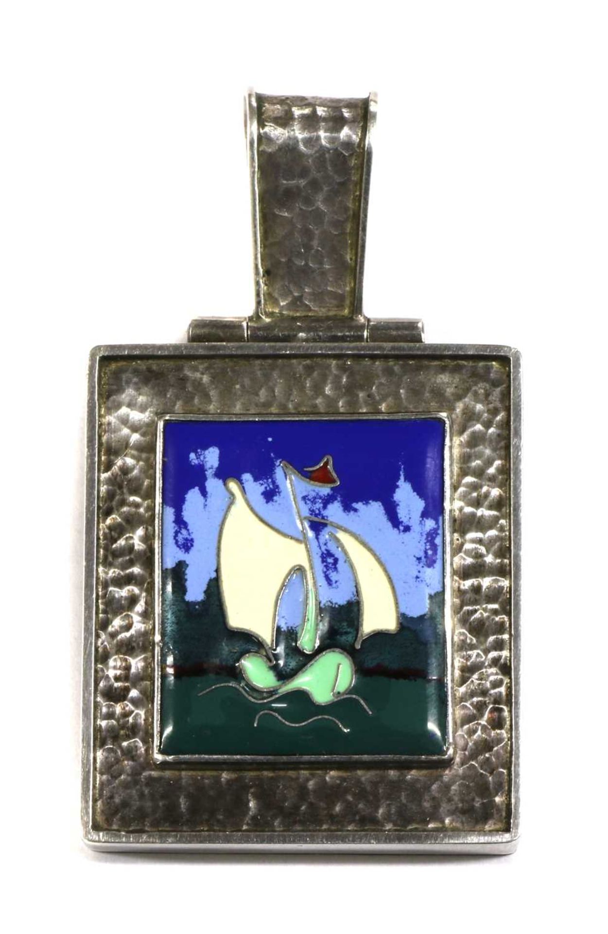 A Swedish silver enamel locket pendant,