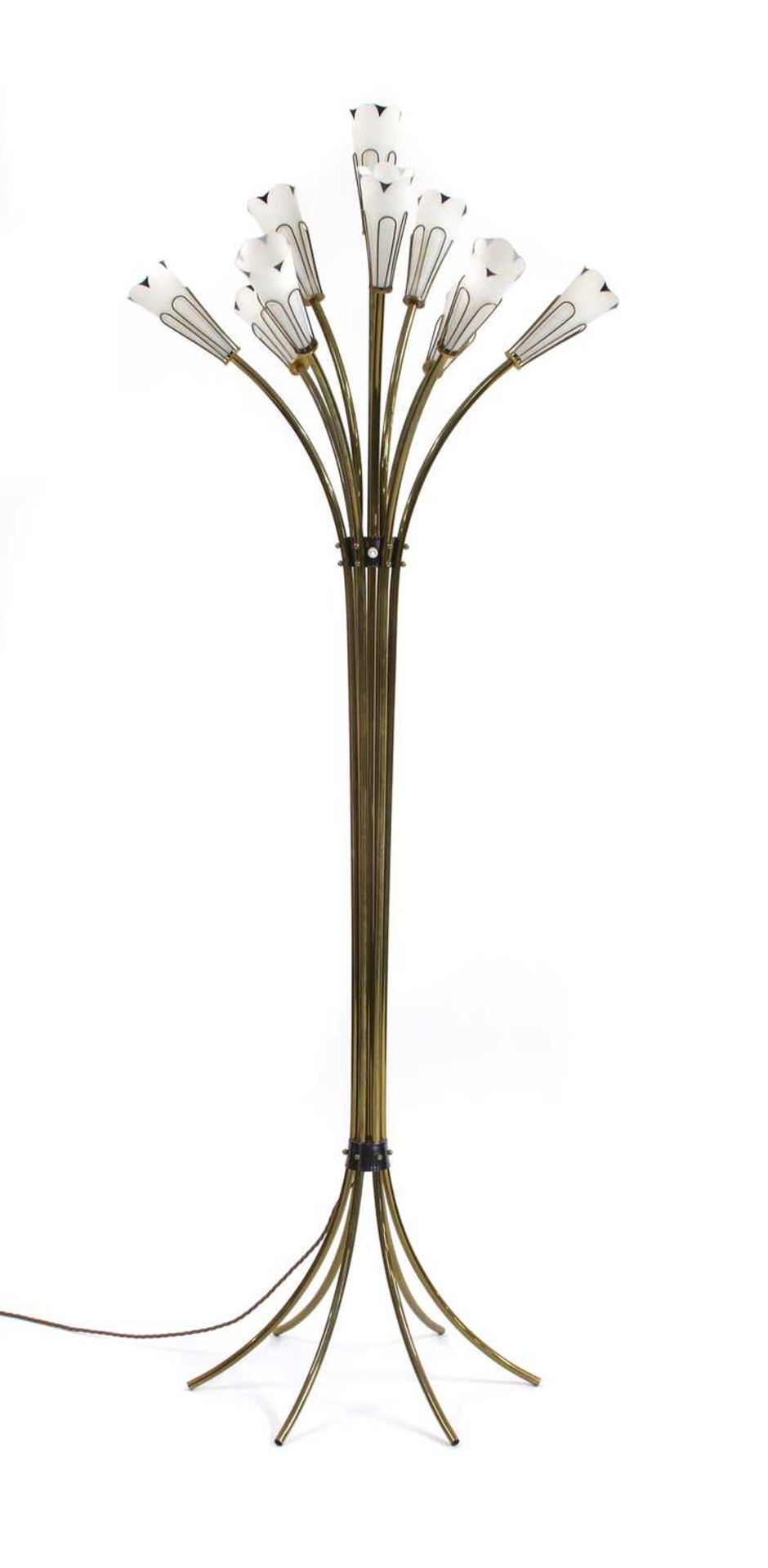 A French multi-light standard lamp,