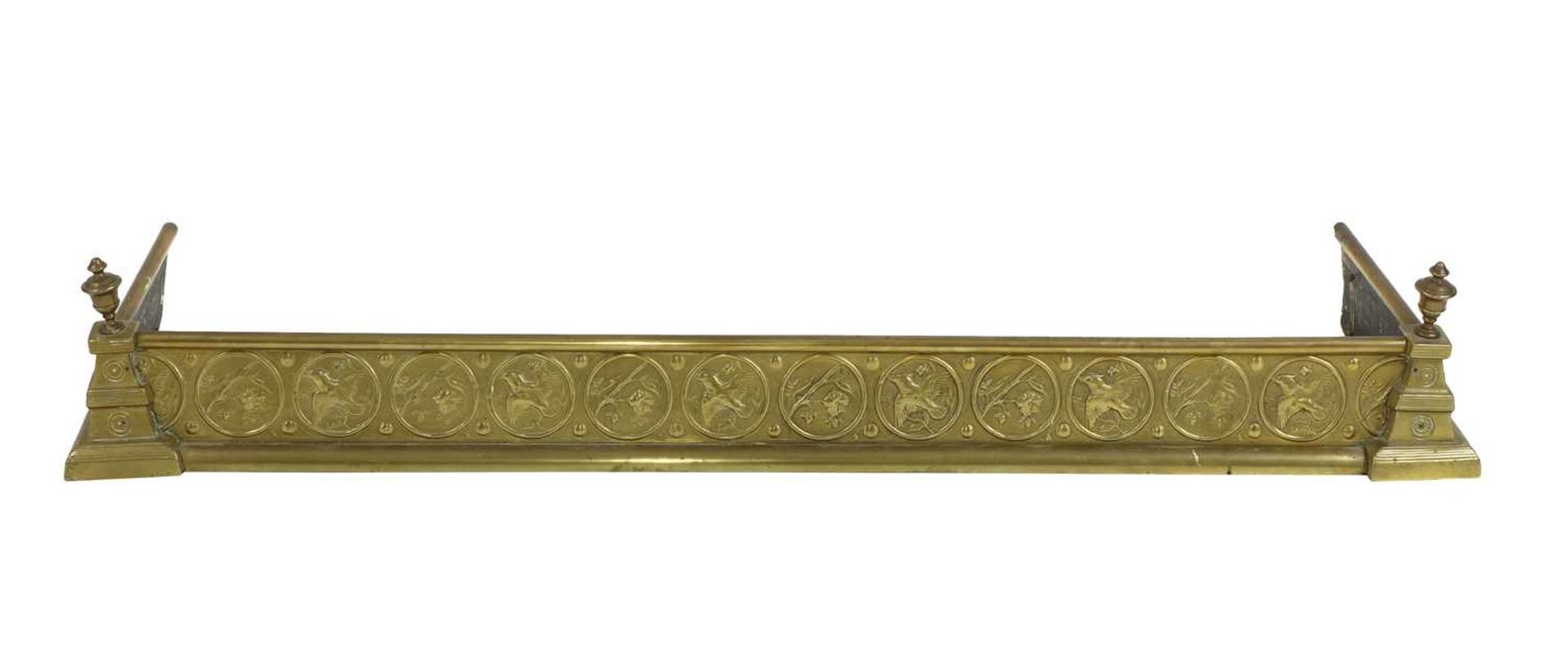 An Aesthetic brass fire kerb,