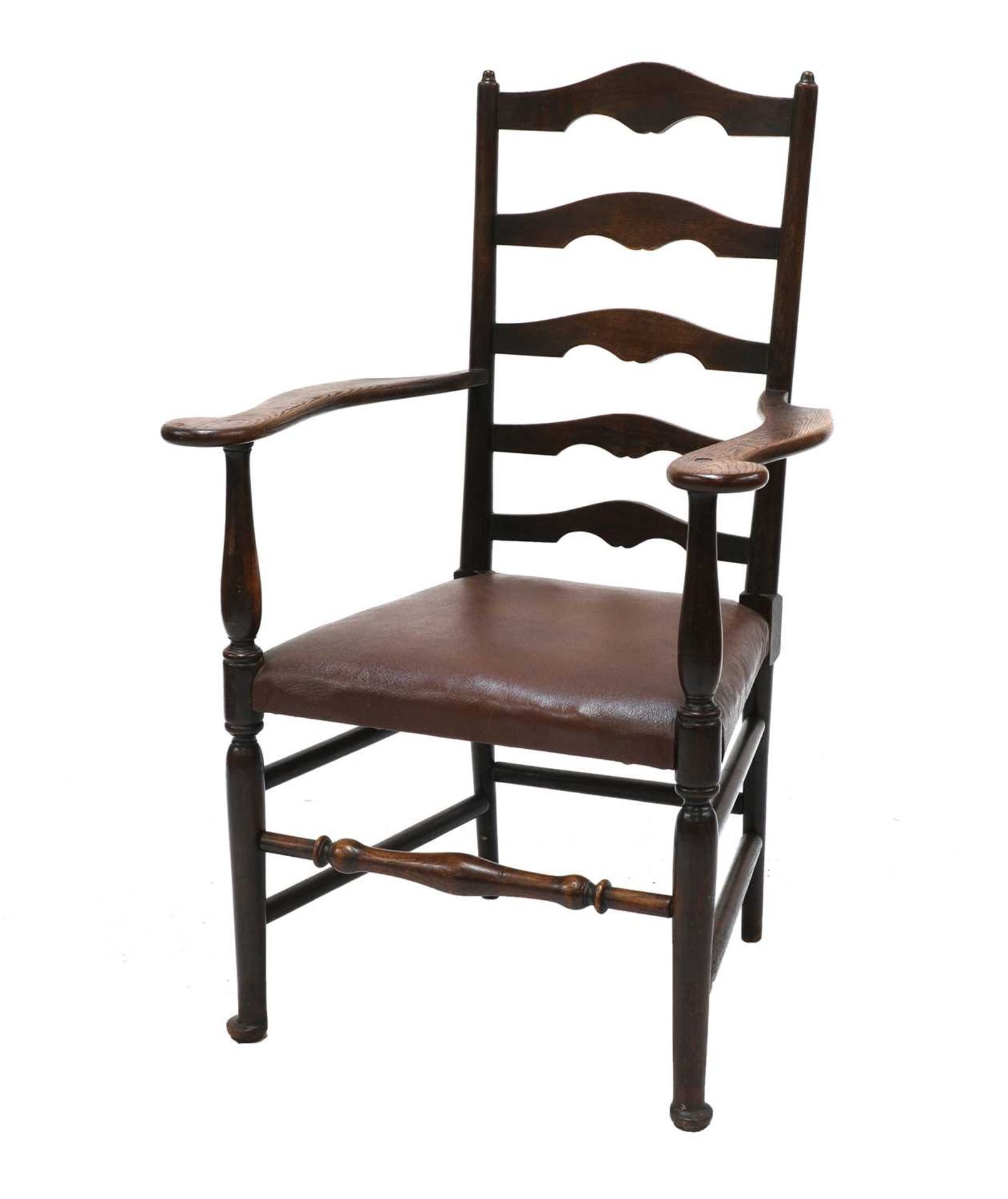 An ash ladder back armchair, - Image 2 of 3