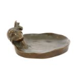 A bronze pin dish,