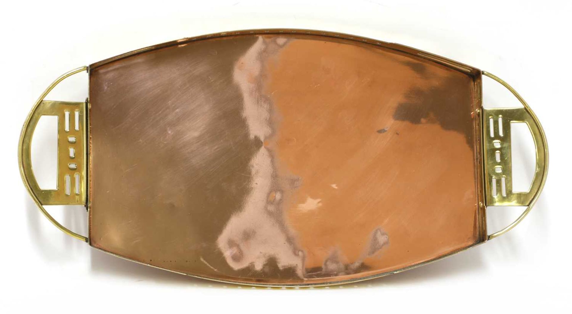 A Secessionist copper and brass oval tray, - Image 3 of 3