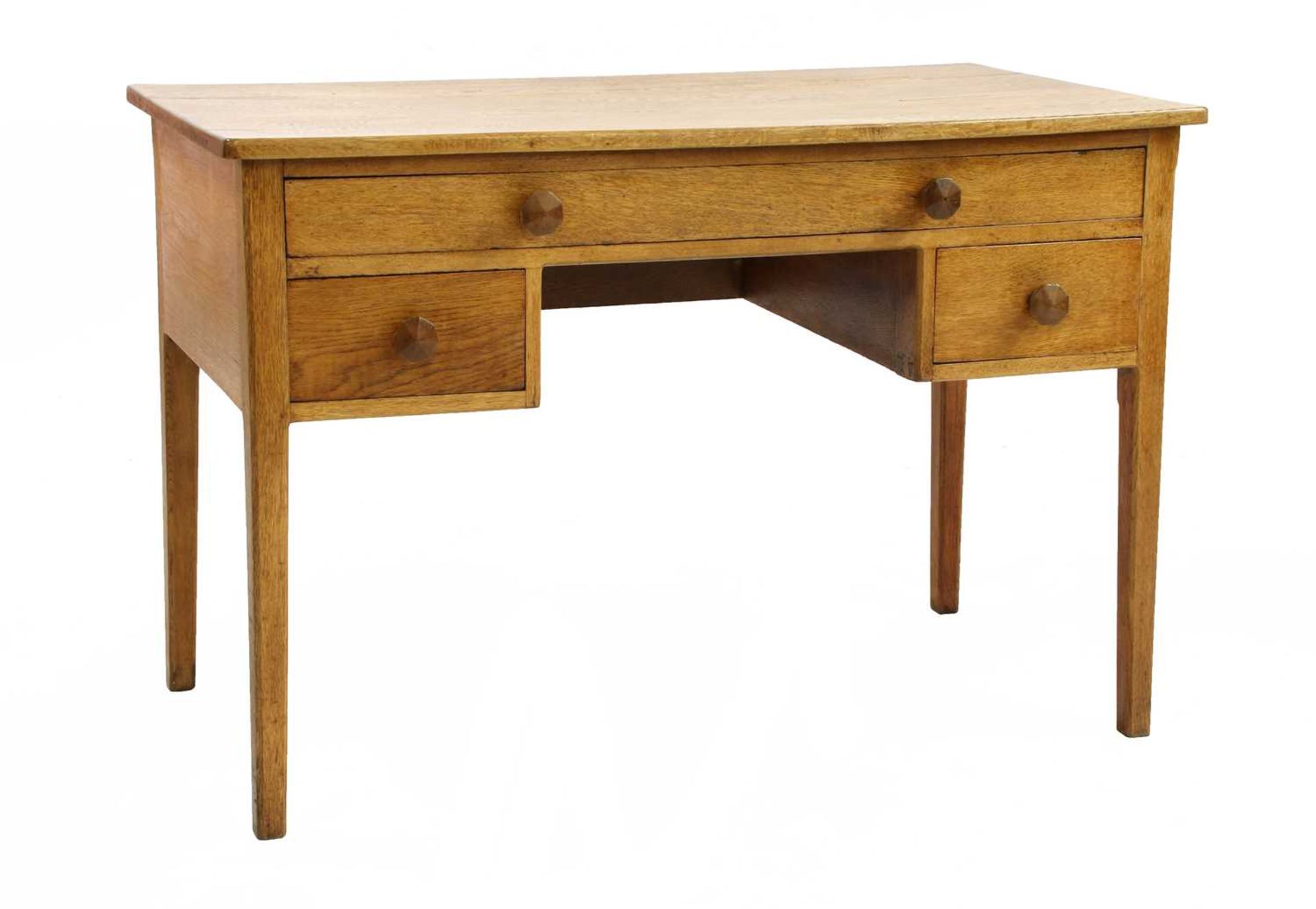 An oak desk,