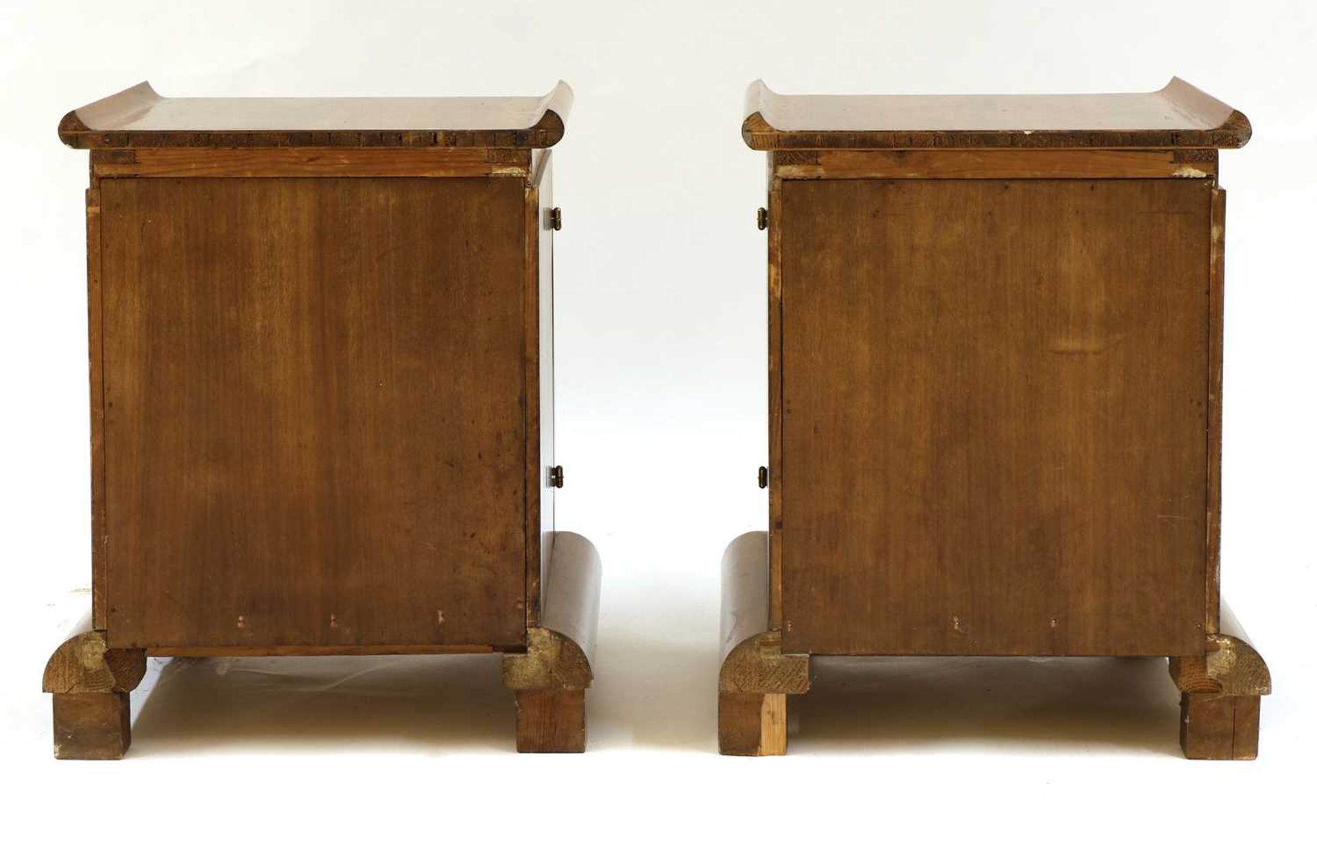 A pair of Art Deco walnut bedside cupboards, - Image 3 of 19