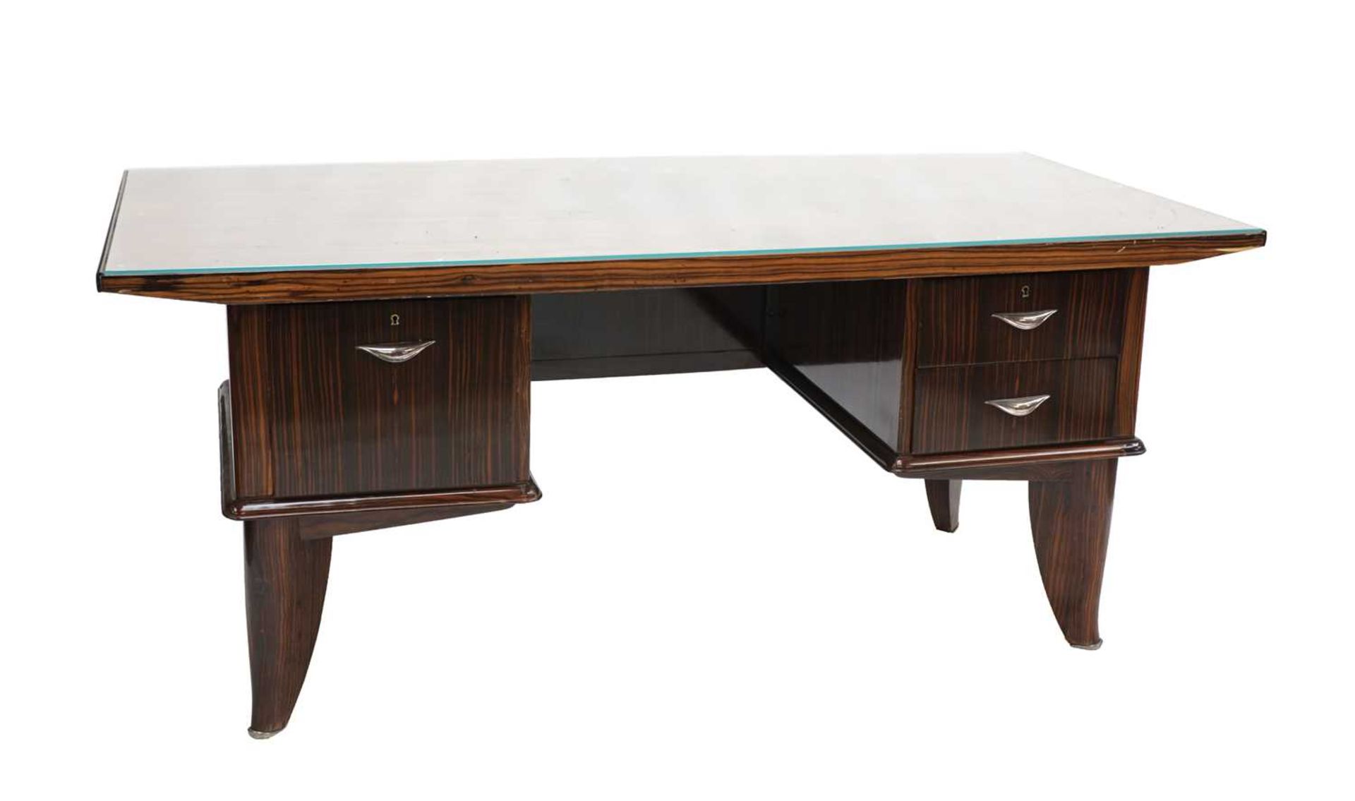 An Art Deco-style Macassar ebony desk,