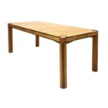 A contemporary ash and Indian rosewood dining table,