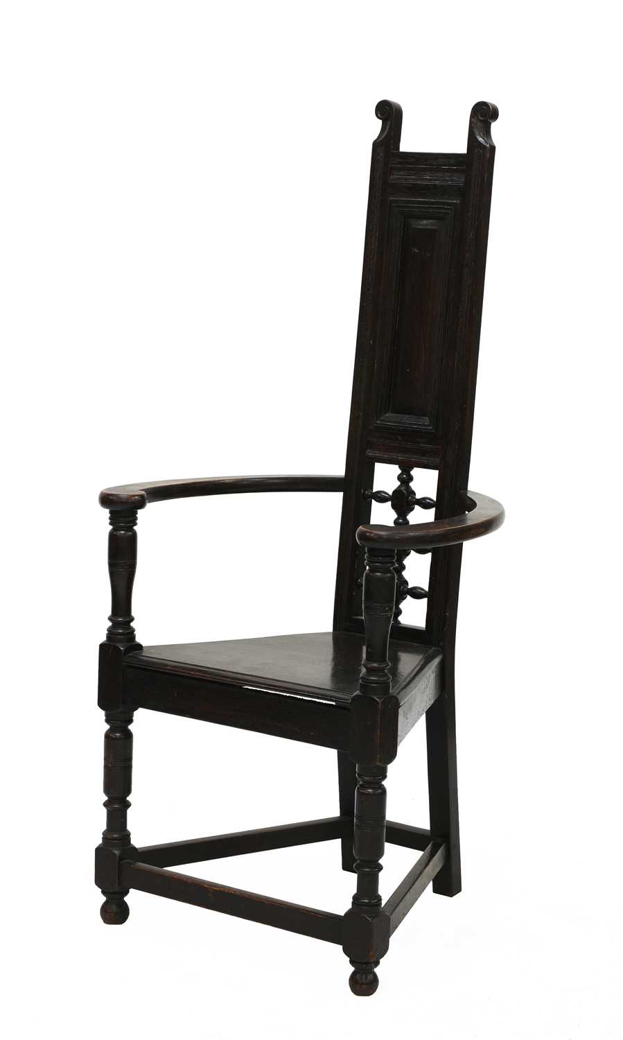 A Shakespearian oak throne chair,