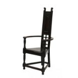 A Shakespearian oak throne chair,