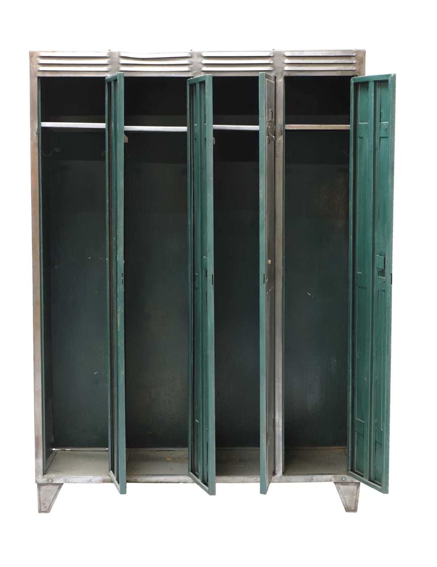 A set of four metal lockers, - Image 2 of 3